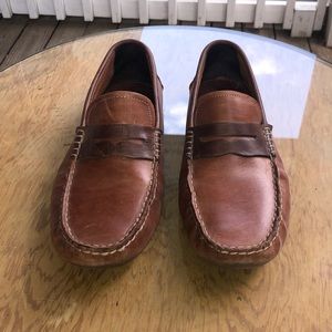Johnston & Murphy Oxblood/brown driving loafers